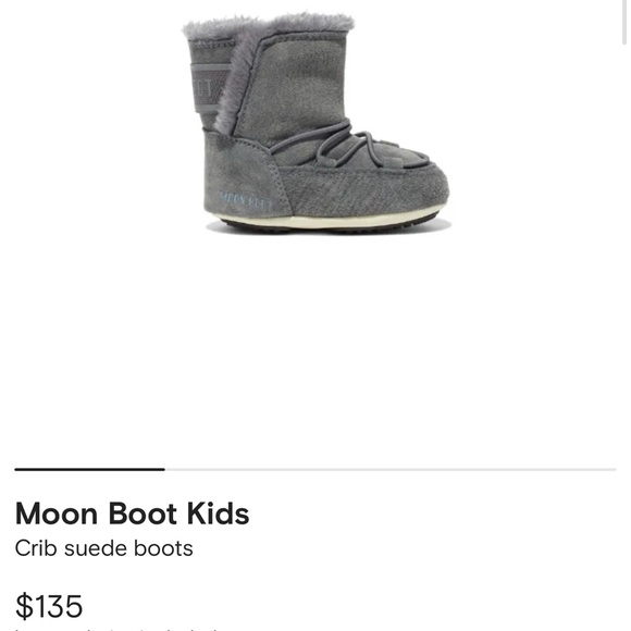 Baby Moon Boot Suede Crib Boots 21-22 Eu (5.5-6.5 Us) Grey - Picture 10 of 10